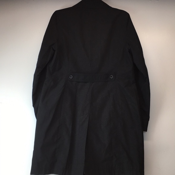 Eddie Bauer Black Trench Coat. Button up Medium - Picture 6 of 7
